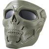 Skull Mask Full Face Tactical Masks For CS Survival Games Shooting Cosplay Movie Paintball Halloween Scary Masks - Green+Gray-Lens