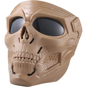 Skull Mask Full Face Tactical Masks For CS Survival Games Shooting Cosplay Movie Paintball Halloween Scary Masks - BrownGrey