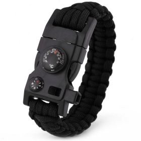 Outdoor Paracord Survival Parachute Cord Bracelet - Black