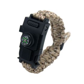 Outdoor Umbrella Rope Knife Camping Bracelet For Survival - Earth camouflage