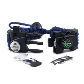 Parachute Cord Braided Adjustable Survival Bracelet - Purplish Blue