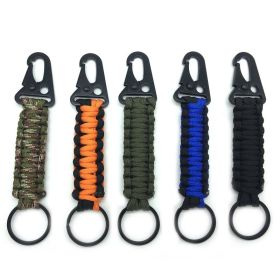 Mountaineering Survival Keychain Outdoor Hand Knitted Eagle Beak Buckle Keychain - GREEN