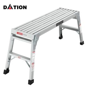 Work Platform Aluminum Step Ladder Drywall Safe ANSI Approved of Capacity 225 LBS Medium Duty Portable Bench Folding Ladders Stool w/Non-Slip Matb - S