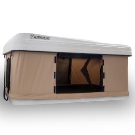 Trustmade Hard Shell Rooftop Tent 2mins Setup 100% Waterproof 50mm Mattress Pick Up Available - White+Beige