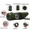 Portable Multifunctional Compass; Whistle; Thermometer; Suitable For Outdoor Camping; Survival Gear - Army Green