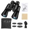 Portable Zoom Binoculars with FMC Lens Low Light Night Vision for Bird Watching Hunting Sports - Black