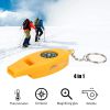 4 In 1 Emergency Survival Whistle With Compass Thermometer Magnifier For Hiking Camping Hunting Fishing - Green