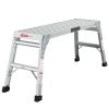 Work Platform Aluminum Step Ladder Drywall Safe ANSI Approved of Capacity 225 LBS Medium Duty Portable Bench Folding Ladders Stool w/Non-Slip Matb - S