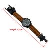 Outdoor Multi function Camping Survival Watch Bracelet Tools With LED Light - Green