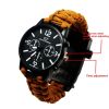 Outdoor Multi function Camping Survival Watch Bracelet Tools With LED Light - Black