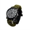 Outdoor Multi function Camping Survival Watch Bracelet Tools With LED Light - Black