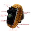 Outdoor Multi function Camping Survival Watch Bracelet Tools With LED Light - Black